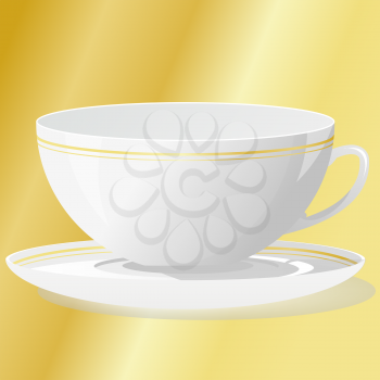 Royalty Free Clipart Image of a Cup and Saucer