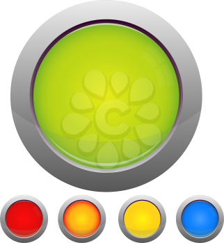 Royalty Free Clipart Image of a Glossy Button Set