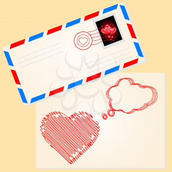 Royalty Free Clipart Image of a Valentine Letter