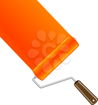Royalty Free Clipart Image of an Orange Paint Roller