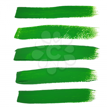 Green ink vector brush strokes
