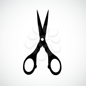 Isolated black scissors on white background