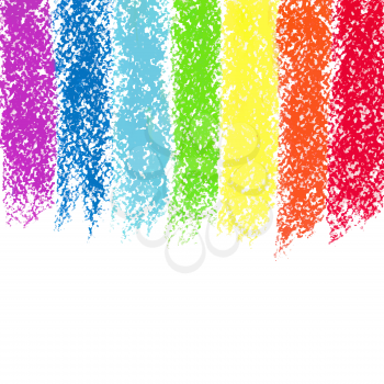 Pastel crayon painted rainbow, vector image