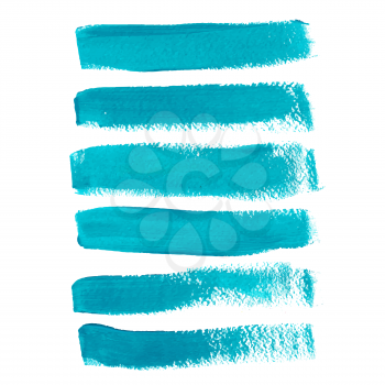 Turquoise ink vector brush strokes