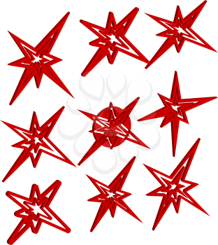 Royalty Free Clipart Image of Abstract Lightning Symbols