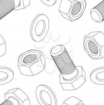 Royalty Free Clipart Image of Nuts and Bolts