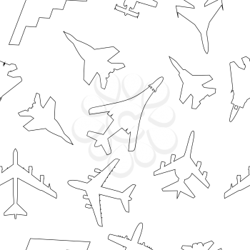 Royalty Free Clipart Image of Military Aircrafts