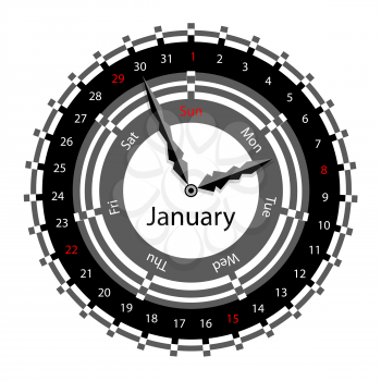 Royalty Free Clipart Image of a Clock Calendar