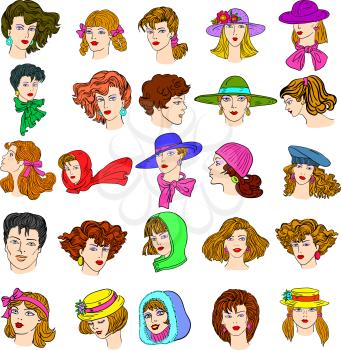 Royalty Free Clipart Image of Illustrations of People