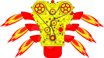 Royalty Free Clipart Image of an Internal Combustion Engine