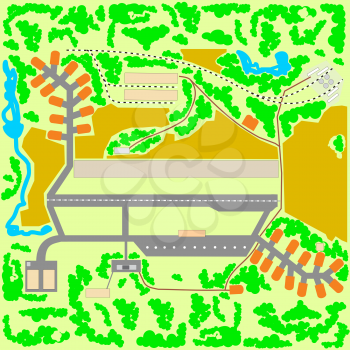 Royalty Free Clipart Image of an Airport Map