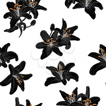 Royalty Free Clipart Image of a Lily Background