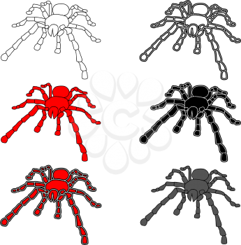 Royalty Free Clipart Image of a Bunch of Spiders