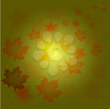 Royalty Free Clipart Image of an Autumn Leaf Background