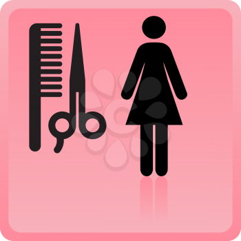 Royalty Free Clipart Image of a Hair Salon Icon