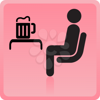 Royalty Free Clipart Image of a Person With a Drink