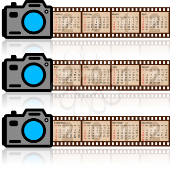 Royalty Free Clipart Image of a Camera Calendar