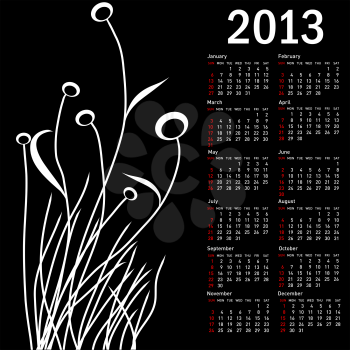 Royalty Free Clipart Image of a Nature Calendar