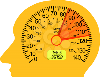 Royalty Free Clipart Image of a Car Speedometer 