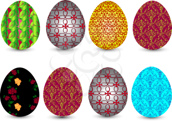 Royalty Free Clipart Image of Patterned Easter Eggs