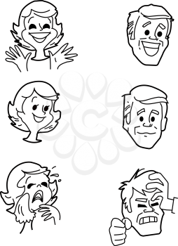 Royalty Free Clipart Image of People Expressing Emotions 