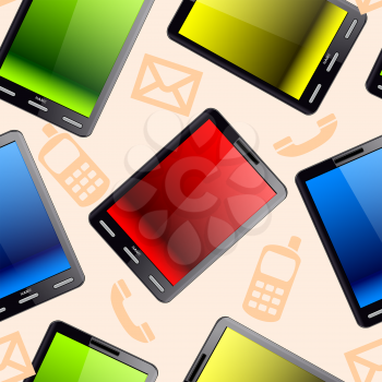 Royalty Free Clipart Image of a Bunch of Tablets 