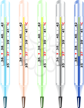 Royalty Free Clipart Image of a Bunch of Thermometers