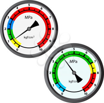Royalty Free Clipart Image of Gas Manometers