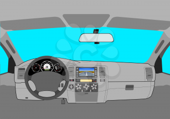 Royalty Free Clipart Image of a Car's Dashboard