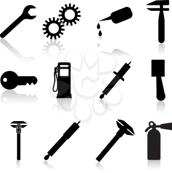 Royalty Free Clipart Image of Auto Repair Icons