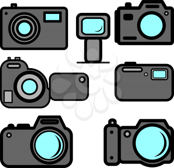Royalty Free Clipart Image of Digital Cameras