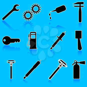 Royalty Free Clipart Image of Auto Repair Icons