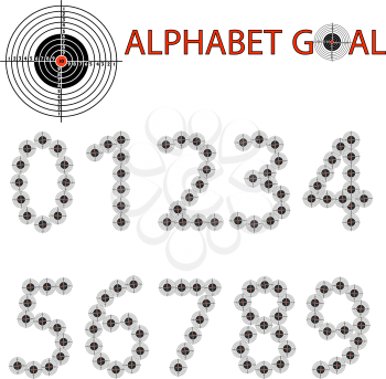 Royalty Free Clipart Image of Shooting Target Themed Numbers