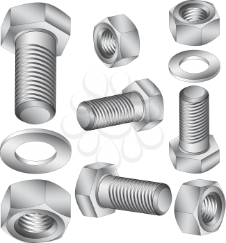 Royalty Free Clipart Image of Nuts and Bolts