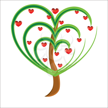 Royalty Free Clipart Image of a Heart Tree