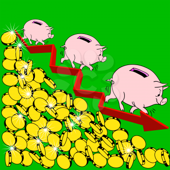 Royalty Free Clipart Image of a Financial Crisis Concept