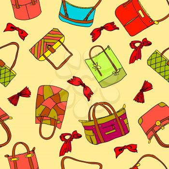 Royalty Free Clipart Image of a Bunch of Purses