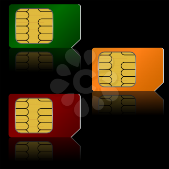 Royalty Free Clipart Image of SIM Cards