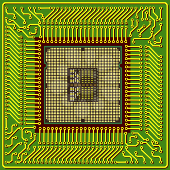 Royalty Free Clipart Image of a Computer Processor