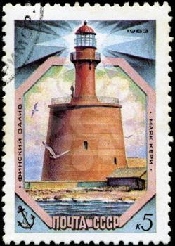 USSR - CIRCA 1983: A stamp from the USSR shows image of a  Gulf of Finland lighthouse, circa 1983