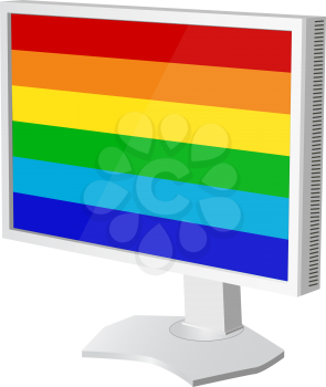 lcd tv  monitor with pride flag on the screen. Vector illustration