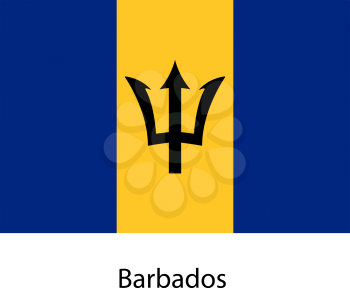 Flag  of the country  barbados. Vector illustration.  Exact colors. 