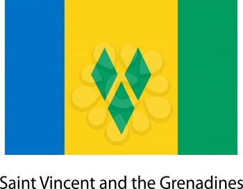 Flag  of the country  saint vincent and grenadines. Vector illustration.  Exact colors. 