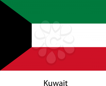 Flag  of the country  kuwait. Vector illustration.  Exact colors. 