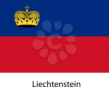Flag  of the country  liechtenstein. Vector illustration.  Exact colors. 