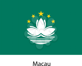 Flag  of the country  macau. Vector illustration.  Exact colors. 