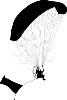 Paragliding , silhouette  vector illustration