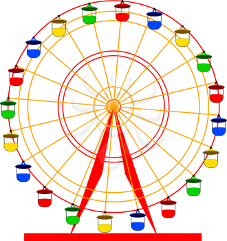 Silhouette atraktsion colorful ferris wheel. Vector  illustration.