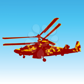 Russian helicopter Ka-52 (alligator). Vector illustration.