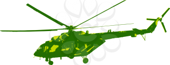 Russian army Mi-8 helicopter. Vector illustration.